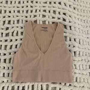 Garage Ribbed Tan Top